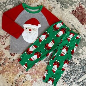 Carter's Santa Christmas fleece Pajamas Set 3T Toddler Boy Girl 
Nearly new